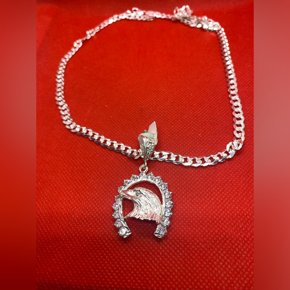 Chain with Mexican eagle medal in 925 silver